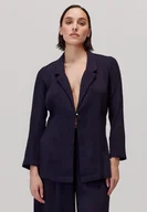 Marynarki i żakiety damskie - Żakiet wiskozowy Aria granatowy - miniaturka - grafika 1