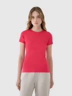 Koszulki i topy damskie - 4F T-shirt slim z modalem damski - różowy XS - miniaturka - grafika 1