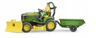 Samochody i pojazdy dla dzieci - Traktor Bruder 62104 John Deere z kosiarką zielony - miniaturka - grafika 1