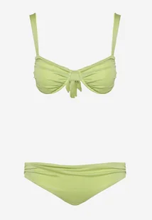 Jasnozielone Dwuczęściowe Bikini Biustonosz Wiązany na Plecach Majtki Typu Figi Tiamanis - Stroje kąpielowe - miniaturka - grafika 1