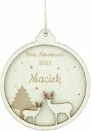 Ozdoby bożonarodzeniowe - Zawieszka drewniana z imieniem - 10 x 11 cm - 1 szt. - miniaturka - grafika 1