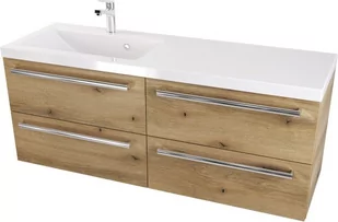 Szafka Łazienkowa z Umywalką 120 cm 4SZ L ATH DC MAT - Drewnodekor mat - Uchwyt Chrom - Szafki łazienkowe - miniaturka - grafika 1