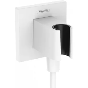 HANSGROHE 26889700 FixFit E przyłącze węża z uchwytem prysznicowym, biały matowy - Akcesoria do armatury i ceramiki - miniaturka - grafika 1