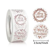 Pasmanteria - Naklejki Ozdobne Okrągłe Merry Christmas 20 Szt. - miniaturka - grafika 1