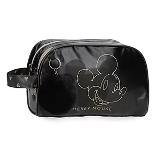 Disney Mickey Outline kosmetyczka 26 x 16 x 11 cm, poliester, czarna, z dwoma przegródkami, możliwość dopasowania, czarny, Kosmetyczka z dwoma przegródkami z możliwością dopasowania - Kosmetyczki, organizery i kuferki - miniaturka - grafika 1