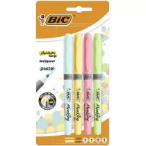 BIC Zakreślacz Highlighter Grip pastelowe kolory 4szt - Przybory szkolne - miniaturka - grafika 3