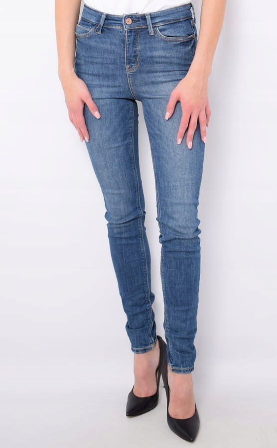JEANSY DAMSKIE GUESS W1YA46 D4GV2 NIEBIESKIE - Pants: 25/29