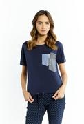 Koszulki i topy damskie - T-shirt damski z krótkim rękawem - Monnari - miniaturka - grafika 1