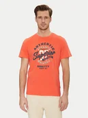 Koszulki męskie - Blend T-Shirt 20717758 Pomarańczowy Regular Fit - miniaturka - grafika 1