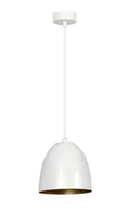 Lampy sufitowe - Emibig Lenox lampa wisząca 1-punktowa biała/złota 411/1 411/1 - miniaturka - grafika 1