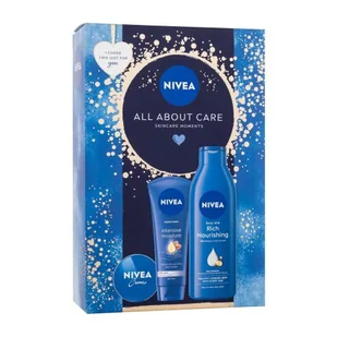 Nivea All About Care Zestaw uniwersalny krem Creme 30 ml + krem do rąk Intensive Moisture 100 ml + mleczko do ciała Rich Nourishing 250 ml - Zestawy kosmetyków damskich - miniaturka - grafika 1