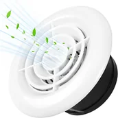 Kratki wentylacyjne - Kratki wentylacyjne okrągłeRegulowane kratki wentylacyjne sufitowe do nawiewu i wywiewu w ścianach i sufitach (125 mm) - miniaturka - grafika 1