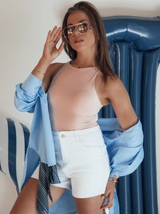 Szorty jeansowe damskie GLAMWEAR białe Dstreet SY0341-XS - Spodenki damskie - miniaturka - grafika 1