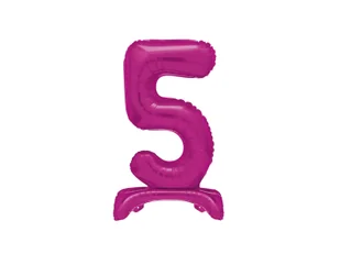 Balon foliowy stojący cyfra 5 różowy - 76 cm - 1szt. - Balony i akcesoria - miniaturka - grafika 1