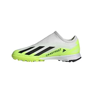 adidas Unisex X Crazyfast.3 Buty piłkarskie dla dzieci, bez sznurowania, buty do gry w murawę, Ftwr biały rdzeń czarny klarowna cytryna, 37 1/3 EU - Piłka nożna - miniaturka - grafika 1