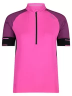 Koszulki sportowe damskie - CMP Koszulka kolarska w kolorze czarno-różowym - miniaturka - grafika 1