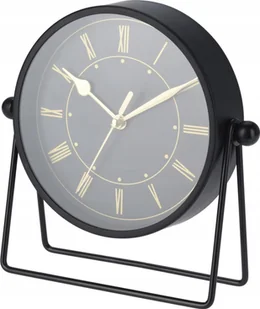Home Styling Collection Czarny zegar stołowy ze złotymi wskazówkami, 19,5 x 6,5 x 18,5 cm - Zegary - miniaturka - grafika 1