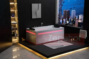Zepehof Wanna z hydromasażem EB-D871 prostokątna 180cmx100cmx65cm 2 DYSZE OBROTOWE, MASAŻ KARKU, WODOSPADY, PILOT - Wanny z hydromasażem - miniaturka - grafika 2