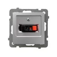 Gniazdka elektryczne - Ospel AS srebrny gniazdo głośnikowe GG-1G/m/18 GG-1G/m/18 - miniaturka - grafika 1