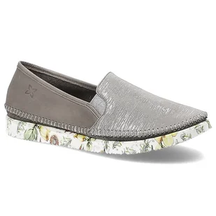 Szare Półbuty Maciejka Damskie Skórzane Modne Buty - Półbuty damskie - miniaturka - grafika 1