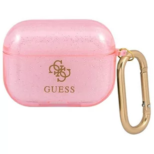 Guess Guess GUAPUCG4GP AirPods Pro cover różowy/pink Glitter Collection GUE1121PNK - Akcesoria do słuchawek - miniaturka - grafika 1