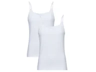 Bielizna nocna - MEXX Koszulka damska na wąskich ramiączkach, 2 sztuki (Biały, M) - miniaturka - grafika 1