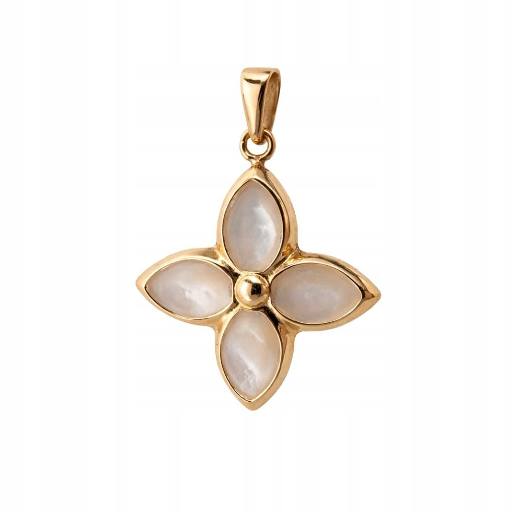 Zawieszka kwiat z masą perłową ze złota pr. 585, 14K