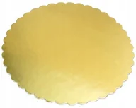 Dodatki do ciast w proszku - Podkład pod tort 30 cm gruby złoty fala okrągły podkładka pod tort 2000g - miniaturka - grafika 1