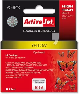 Tusz ACTIVEJET ACR-3eY yellow do drukarek Canon - Tusze zamienniki - miniaturka - grafika 1