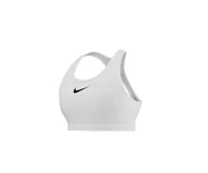 Biustonosze - Nike Damski biustonosz sportowy W Nk Df Swsh HGH SPT Bra, biały/biały/czarny, DX6815-100, LA-B - miniaturka - grafika 1