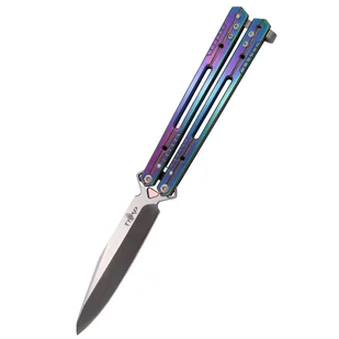 Nóż składany motylek Third Balisong Rainbow Titanium Stainless Steel, Satin 420 (K2920W) - Noże - miniaturka - grafika 1