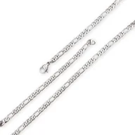 Łańcuszki - Łańcuszek Męski Srebrny Figaro 60cm / 4mm - Stal chirurgiczna - miniaturka - grafika 1