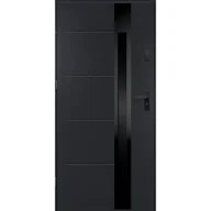 Drzwi zewnętrzne - O.K.DOORS Drzwi stalowe zewnętrzne wejściowe Ariadna Black Passive 90 antracytowe 90 lewe - miniaturka - grafika 1