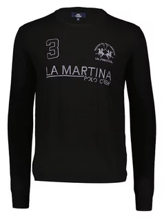 Swetry męskie - La Martina Sweter w kolorze czarnym - grafika 1