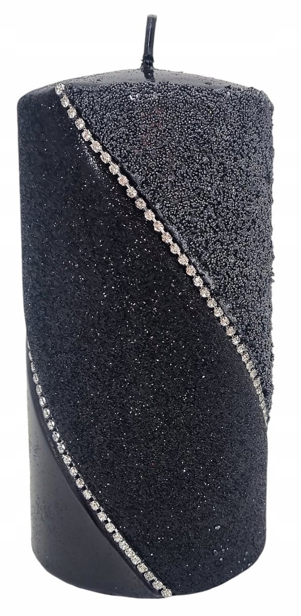 ŚWIECA ozdobna BOLERO NEW czarna 14cm ARTMAN walec
