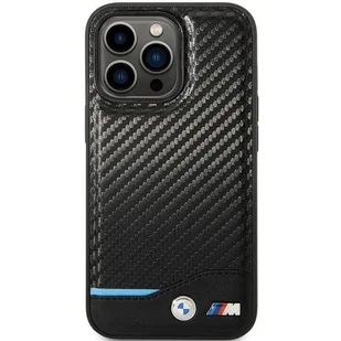 Etui BMW BMHCP13X22NBCK iPhone 13 Pro Max 6.7" czarny/black hardcase Leather Carbon - Etui i futerały do telefonów - miniaturka - grafika 3