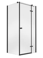 Kabiny prysznicowe - Czarna prostokątna kabina prysznicowa 120x80 prawa Pixa Black Besco - miniaturka - grafika 1