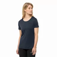 Koszulki i topy damskie - T-shirt damski Jack Wolfskin TECH T W night blue - XS - miniaturka - grafika 1