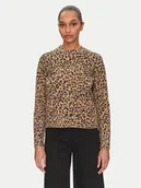 Swetry damskie - Pieces Sweter Seo 17156343 Brązowy Regular Fit - miniaturka - grafika 1