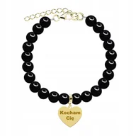 Bransoletki - Bransoletka Złota na Dzień Matki z Perłami 925 Grawer Życzenia Gratis - miniaturka - grafika 1