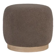 Pufy i podnóżki - Pufa Belfort, pluszowa, brązowa, 44,5x40 cm - miniaturka - grafika 1