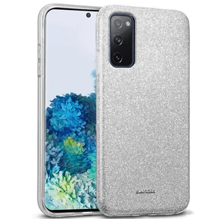 Etui na telefon komórkowy Samsung Galaxy S20 FE brokatowe etui ochronne TPU, srebrne - Etui i futerały do telefonów - miniaturka - grafika 1