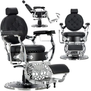 Fotel fryzjerski barberski hydrauliczny do salonu fryzjerskiego barber shop Silver Jack Barberking - Fotele fryzjerskie - miniaturka - grafika 1