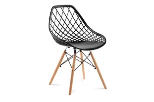 Designerskie krzesło z tworzywa sztucznego czarne FAGIS - Krzesła - miniaturka - grafika 1