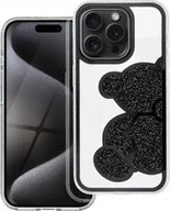 Etui i futerały do telefonów - OEM Futerał TEDDY BEAR do IPHONE 12 / 12 PRO czarny - miniaturka - grafika 1