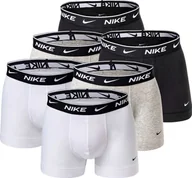 Majtki męskie - Bokserki męskie NIKE, zestaw 6 sztuk - kąpielówki, logo w pasie, bawełna elastyczna biały/szary/czarny M - miniaturka - grafika 1