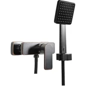 Baterie umywalkowe - Fala Bateria prysznicowa Retro 3 75817 Czarny - miniaturka - grafika 1