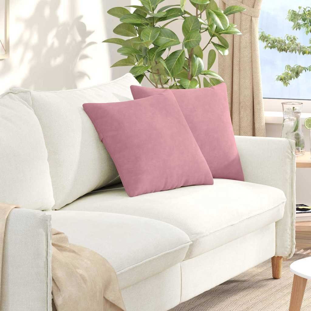 vidaXL vidaXL Poduszki na sofę 2 pcs Różowy 45 x 45 cm Tkanina sztruksowa