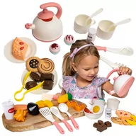 Zabawki AGD - Garnki, czajnik, kuchnia kuchenka, duży  zestaw kuchenny dla dzieci, warzywa do krojenia, zabawkowe jedzenie - miniaturka - grafika 1