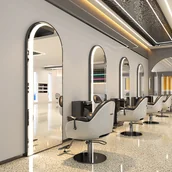 Meble fryzjerskie - Konsola konsoleta fryzjerska lustro rama aluminiowa LED 180x80 PRO - miniaturka - grafika 1